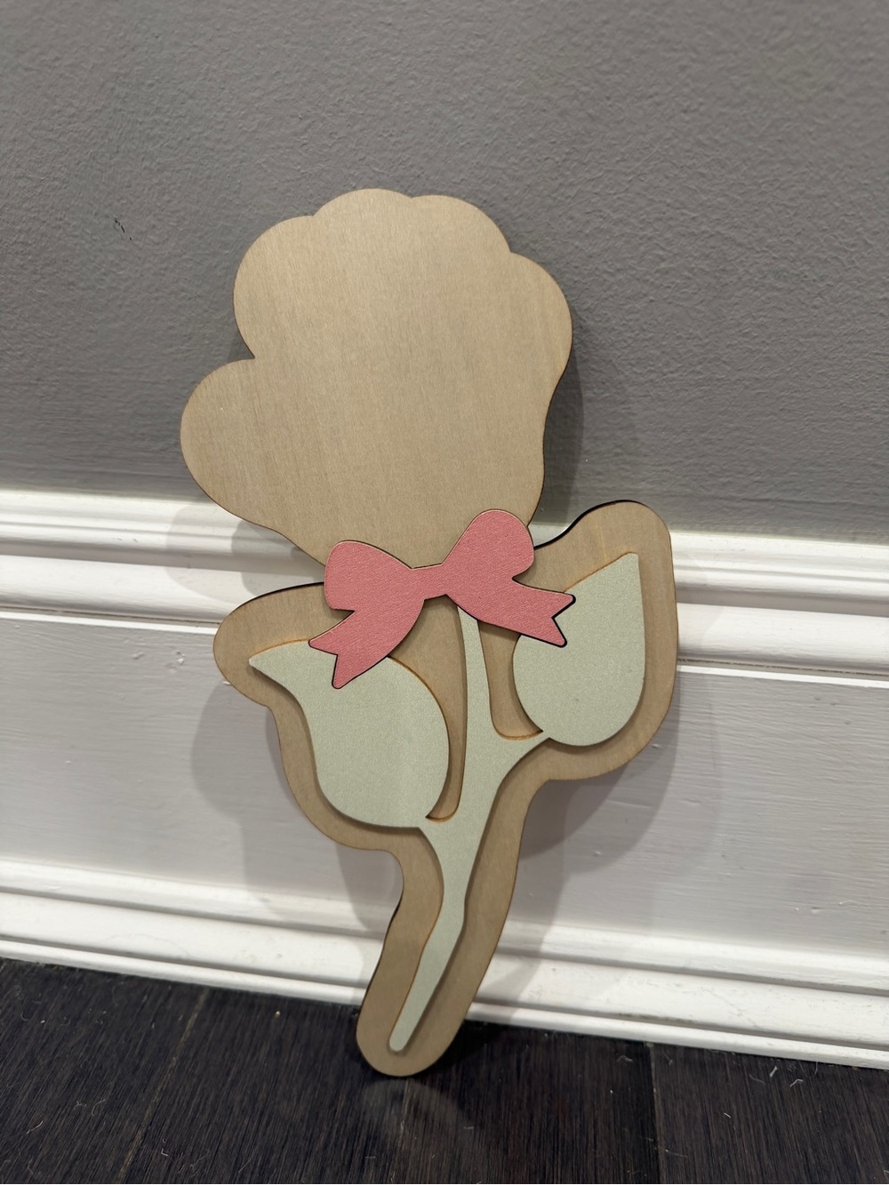 NWOT CUSTOM MADE 11” in Wooden Handprint Flower Infant Toddler Keepsake Gift
